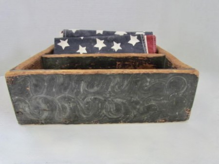19th. century Divided Table Box, Painted