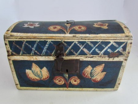 19th. century, Paint Decorated Document Box