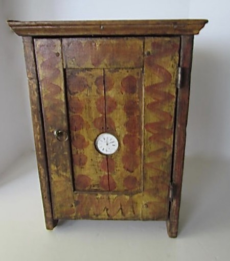 Mid 19th. century, Fabulous Painted Cupboard with Watch Hutch