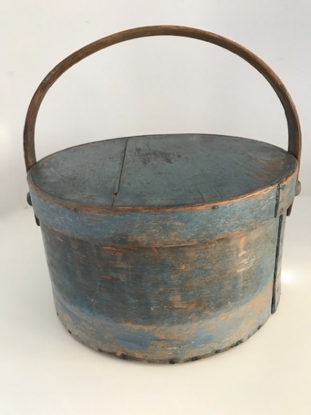 Wonderful 19th. century Blue Bale Handled Pantry Box