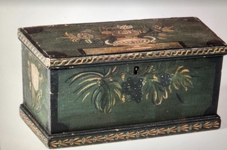 19th. century Paint Decorated Small Table Box