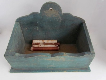 Wonderful 19th. century Blue Wall Box