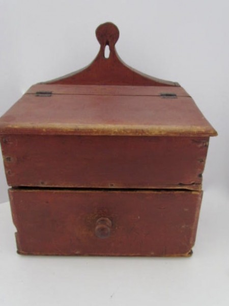18th. century, Red Painted Wall Box