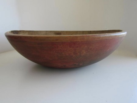 Early to Mid 19th. century Red Painted Dough Bowl