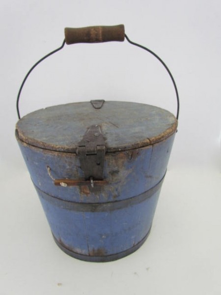 Blue Painted Bucket, 19th. century
