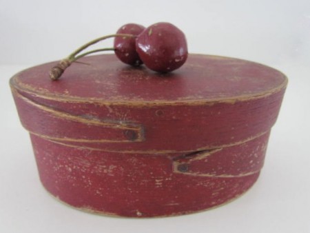 Early, Small Red Oval Pantry Box