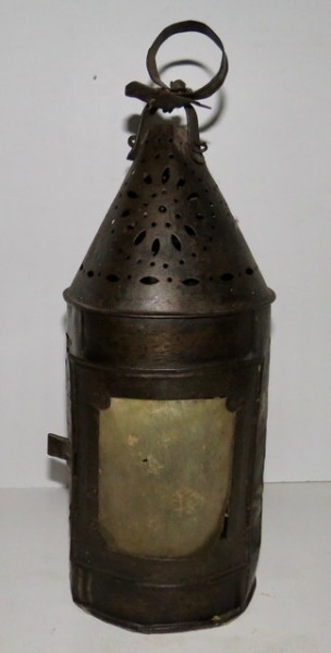Rare Half-Sized Punched Tin Lantern