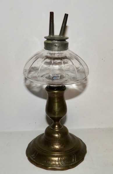 Brass Candlestick and Peg Lamp