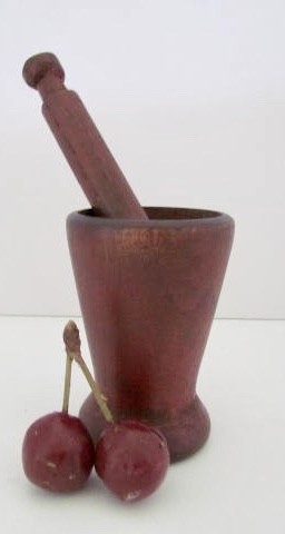 Sweet, Small Painted Mortar/Pestle