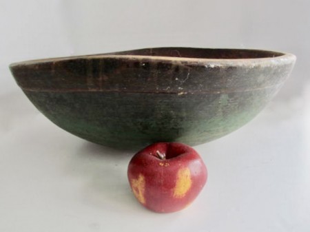 Large Green Painted Dough Bowl
