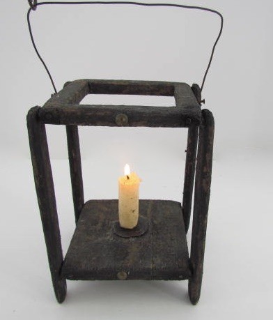 Unusual, Small Black Painted Candle Holder