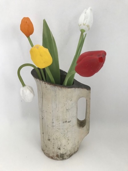 19th. century White Painted Treen Pitcher