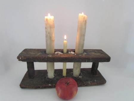 Early 19th. century, Primitive Candle Holder