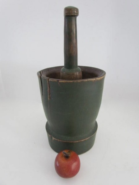 Large, 19th. century Painted Mortar/Pestle