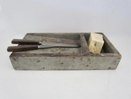 19th. century, Grey Painted Scrub Box