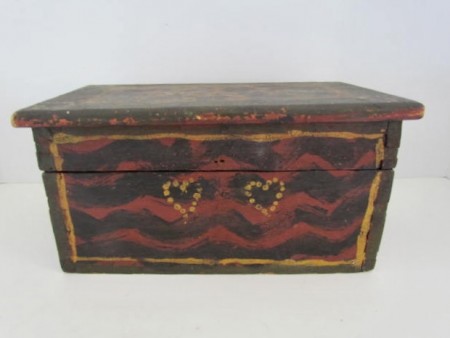 Small, New England, Paint Decorated Table Box