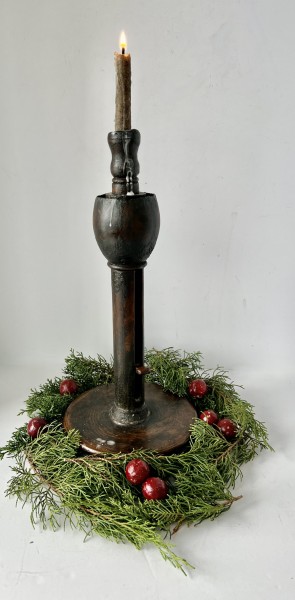 Early 19th. century Wooden Push Up Candlestick