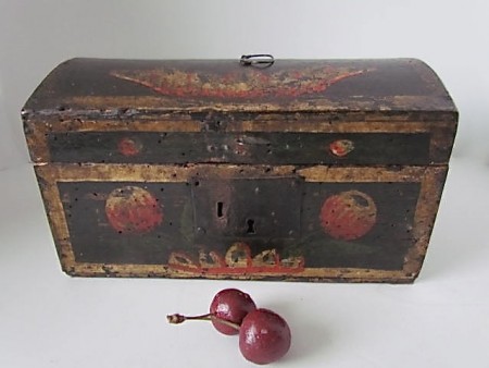 19th. century, Pa. Dutch Painted Dome Box