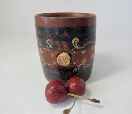 Small Painted Runlet, Keg, dated 1824