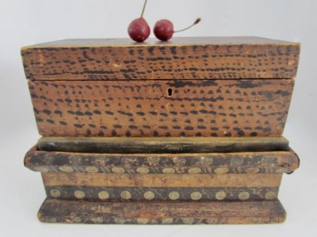 19th. century, Ochre/Black Painted Table Box