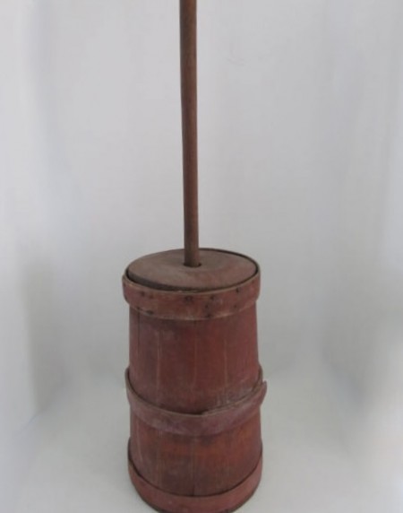 19th. century Red Painted Butter Churn