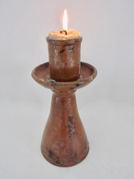 Mid 19th. century Redware Candle Stick