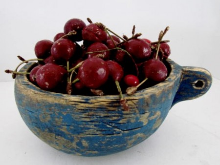 Wonderful Blue Painted “Bowl full of Cherries”