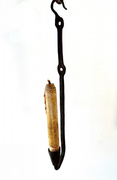 19th. century Iron Loom Light