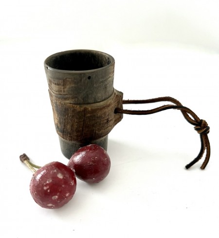 19th. century Small Horn Cup w/Wooden Ring