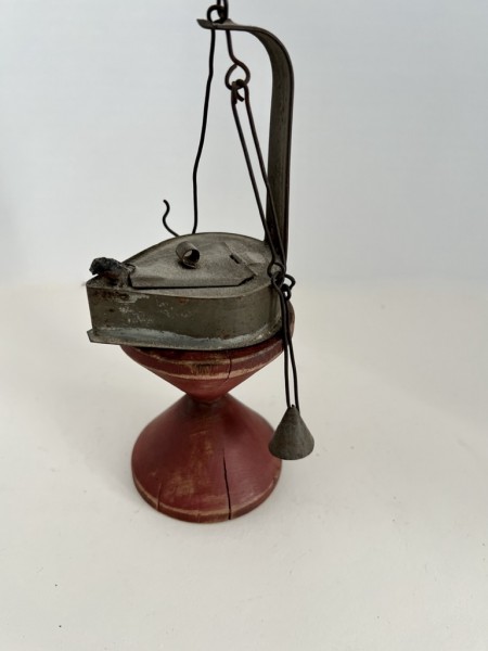 Small, Red Painted, 19th. century Lamp Tidy