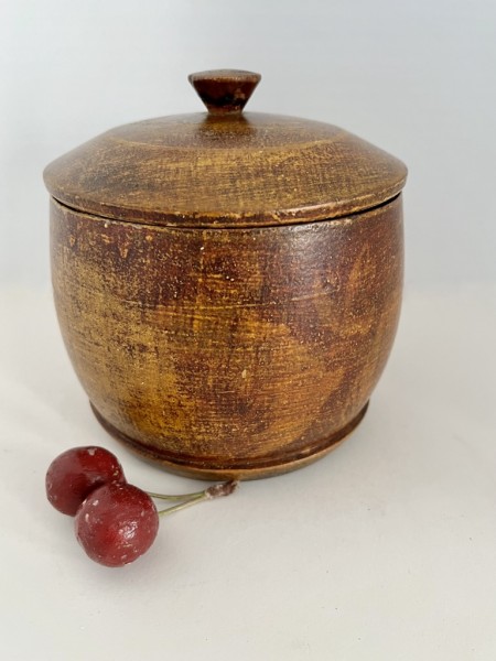 Small Treen Canister, Painted