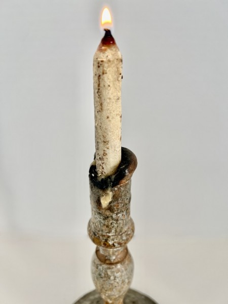 Wonderful Mid 19th. century, Painted Candlestick