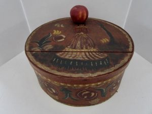 19th. century_painted decorated_brides box