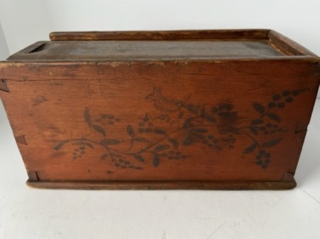 Dated 1833, Red Painted Candle Box