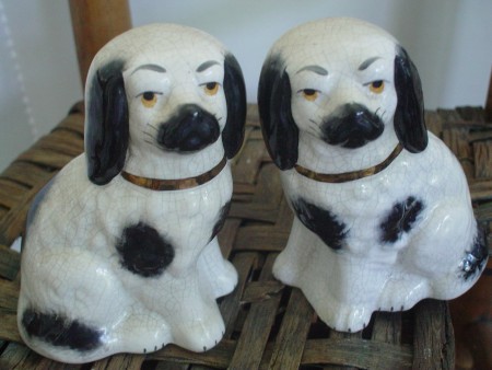 Pair of Mini Staffordshire Dogs
