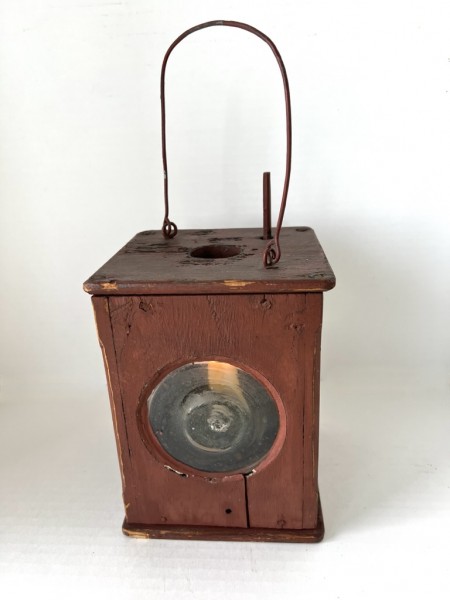 18th. century, Bullseye Glass, Lift Candle Lantern