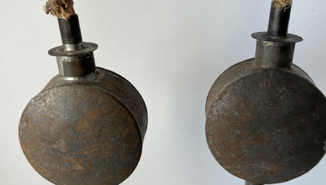 Amazing 19th. c. Pair of Whale Oil Lamps